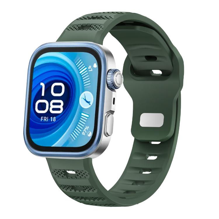Silver Buckle Dotted Silicone Watch Band