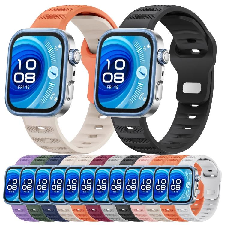 Silver Buckle Dotted Silicone Watch Band