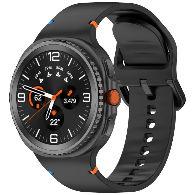 For Samsung Galaxy Watch8 / Watch8 Classic Stitched Solid Color Silicone Watch Band