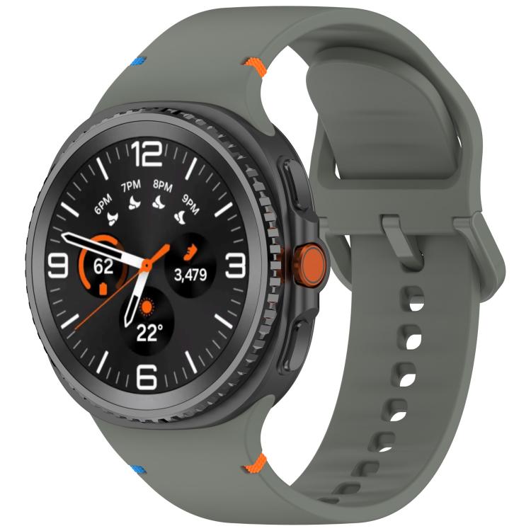 For Samsung Galaxy Watch8 / Watch8 Classic Stitched Solid Color Silicone Watch Band
