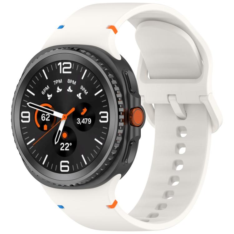 For Samsung Galaxy Watch8 / Watch8 Classic Stitched Solid Color Silicone Watch Band