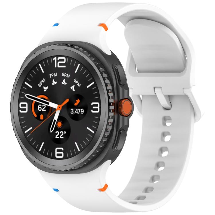 For Samsung Galaxy Watch8 / Watch8 Classic Stitched Solid Color Silicone Watch Band
