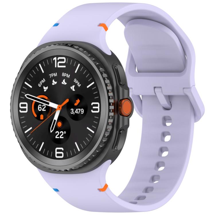 For Samsung Galaxy Watch8 / Watch8 Classic Stitched Solid Color Silicone Watch Band
