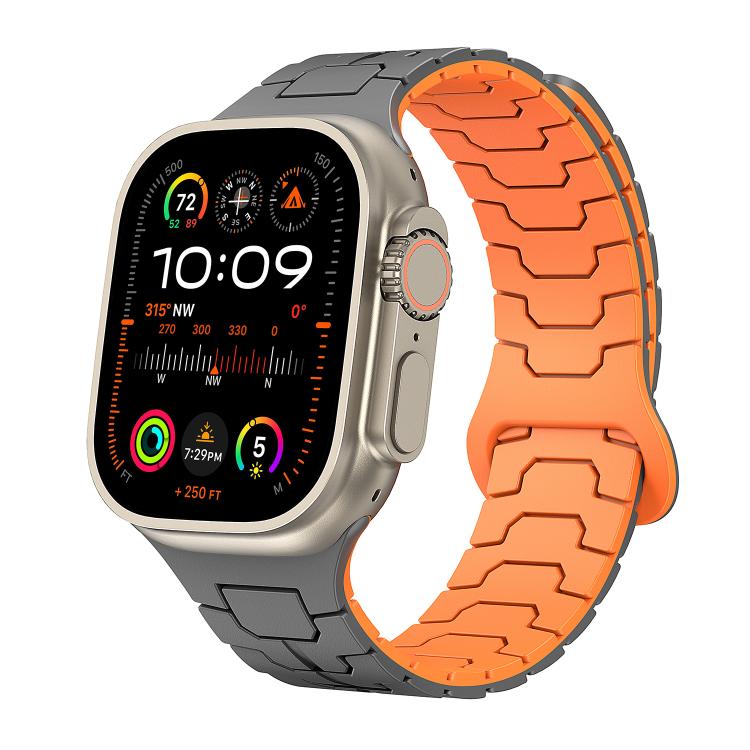 Steel Dragon Scale Magnetic Silicone Watch Band