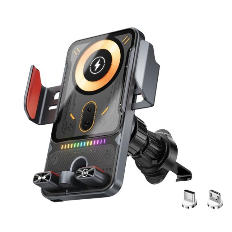 SD19 Wireless Charger 15W Magnetic Fast Charging Car Air Vent Mount Phone Holder, SD19 (Black), SD19 (Grey)