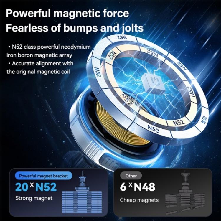 X02 With Retractable Cable 15W Car Air Vent Mount Magnetic Phone Holder Wireless Charger, X02 (Black), X02 (Silver)