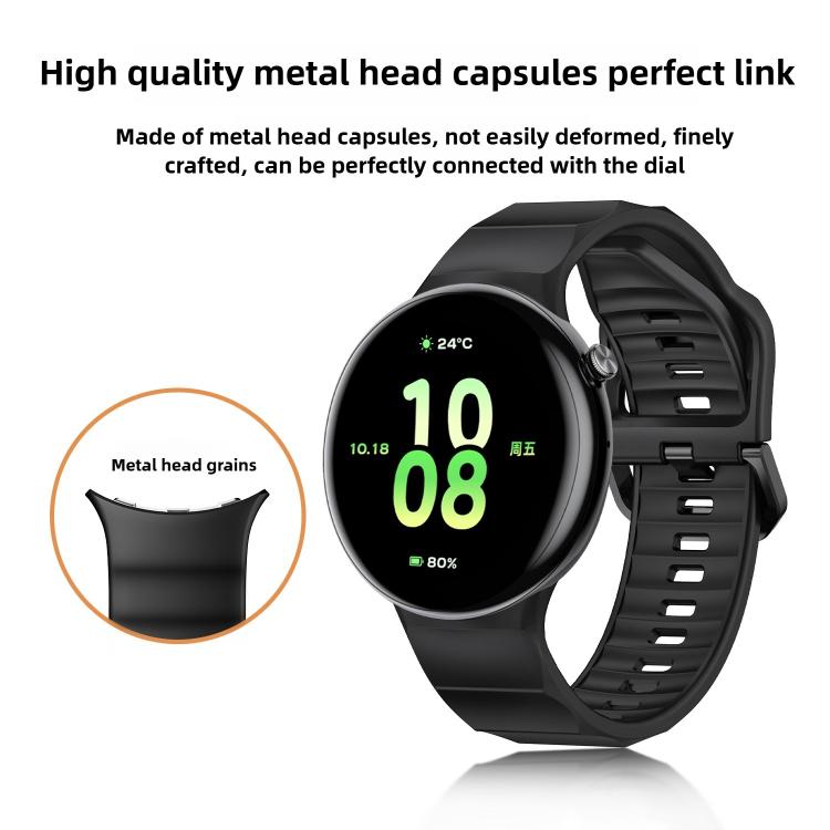 Black Buckle Single Color Silicone Watch Band