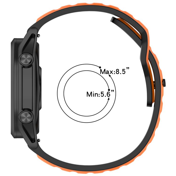 Reverse Buckle Two Color Silicone Watch Band