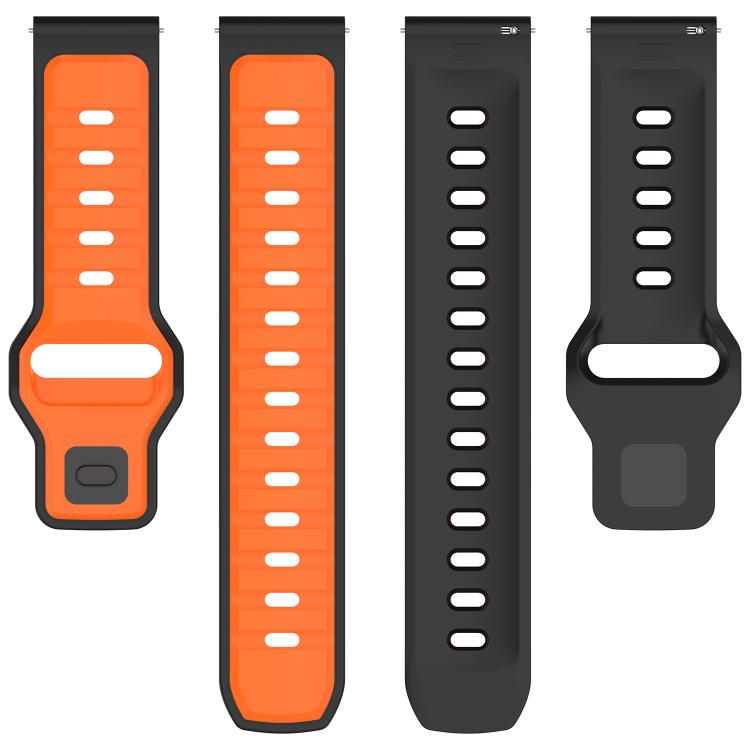 Reverse Buckle Two Color Silicone Watch Band