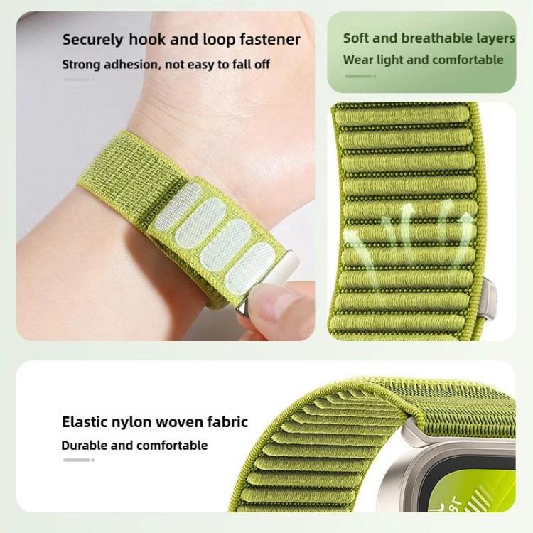 Woven Nylon Hook And Loop Fastener Metal Interface Watch Band