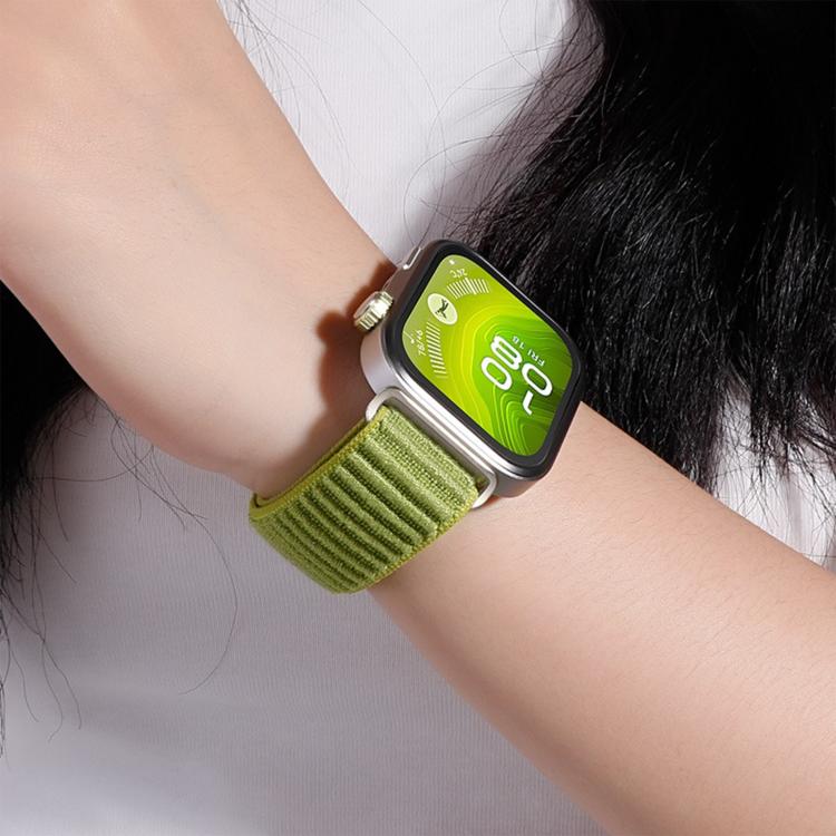 Woven Nylon Hook And Loop Fastener Metal Interface Watch Band