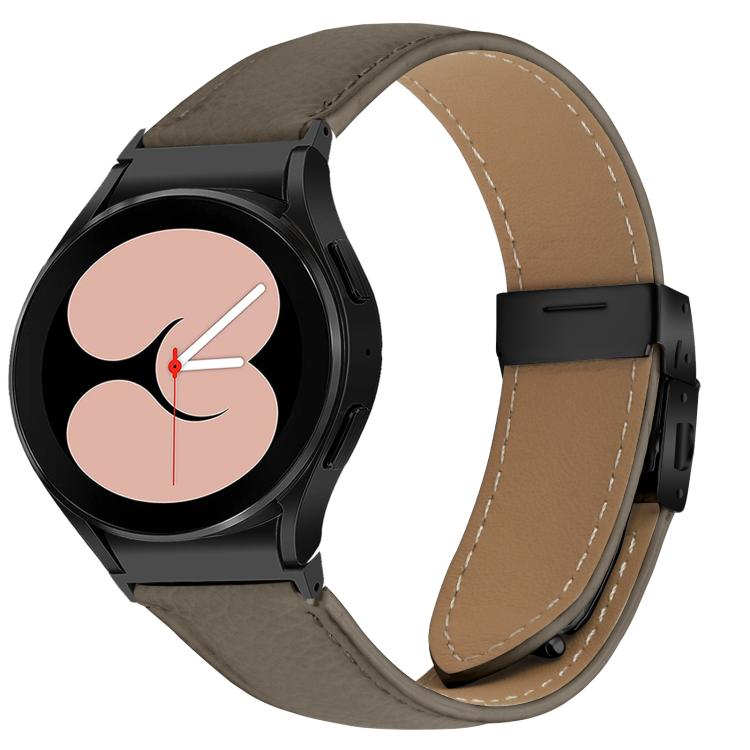 Quick Release Lychee Texture Black Turtle Back Buckle Leather Watch Band