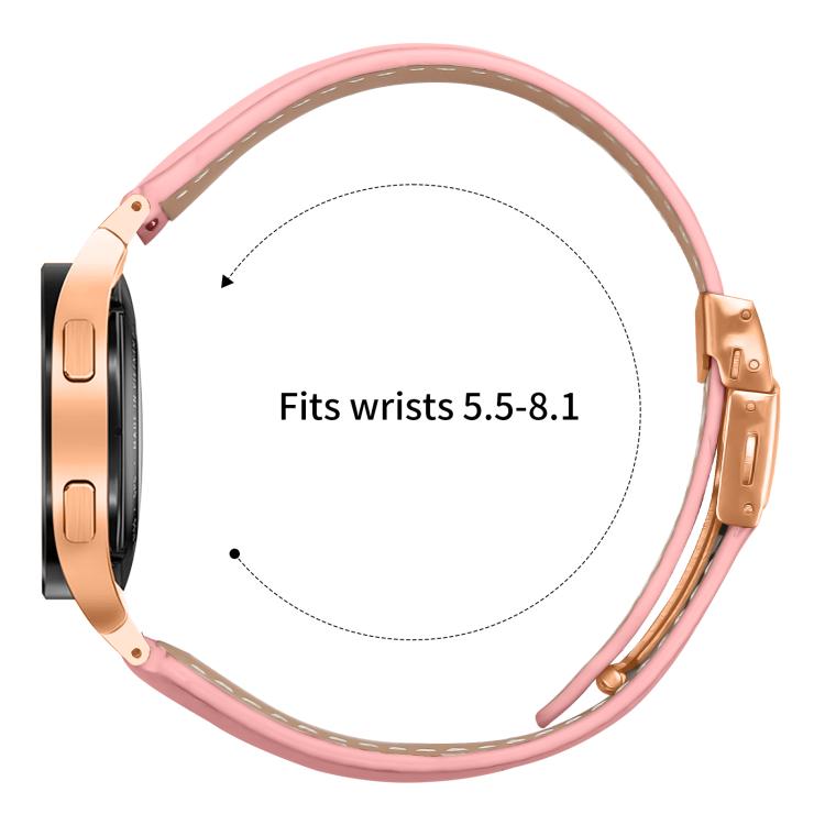Lychee Texture Rose Gold Turtle Back Buckle Leather Watch Band
