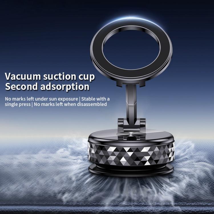 K12 Vacuum Suction Mount Foldable 360 Rotation Magnetic Car Phone Holder, K12 (Black), K12 (Silver)