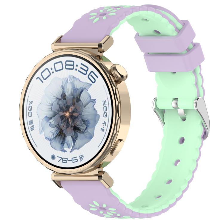 Two Color Sunflower Silicone Watch Band