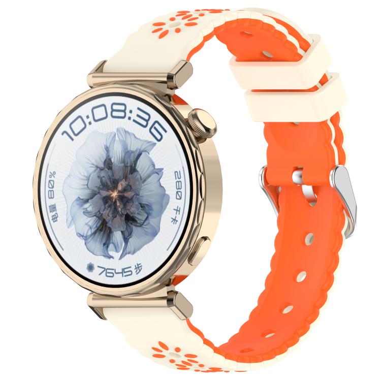 Two Color Sunflower Silicone Watch Band