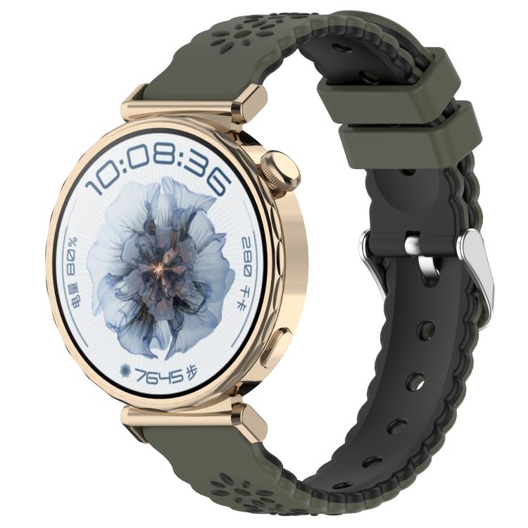 Two Color Sunflower Silicone Watch Band