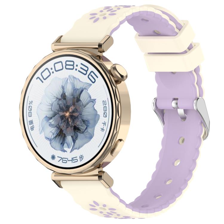 Two Color Sunflower Silicone Watch Band