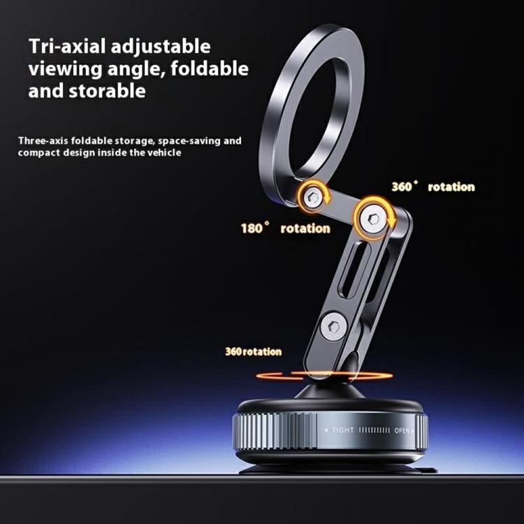 X53 Vacuum Suction Cup 360 Rotation Foldable Cellphone Bracket Magnetic Car Dashboard Phone Holder, X53