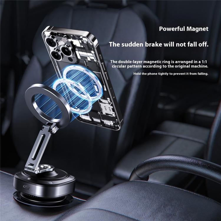 X74 Car Dashboard Electric Vacuum Suction Cup Magnetic Phone Holder, X74