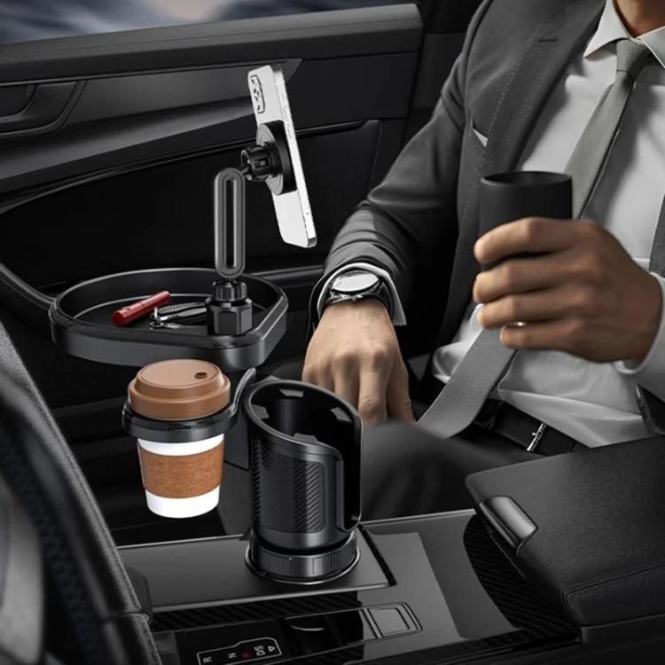 CP242F 15W Fast Charging Wireless Charger Car Cup Holder Magnetic Phone Navigation Stand, CP242F