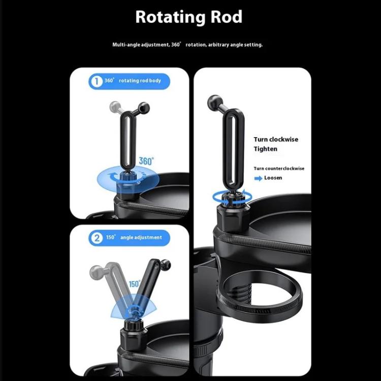 CP242F 15W Fast Charging Wireless Charger Car Cup Holder Magnetic Phone Navigation Stand, CP242F
