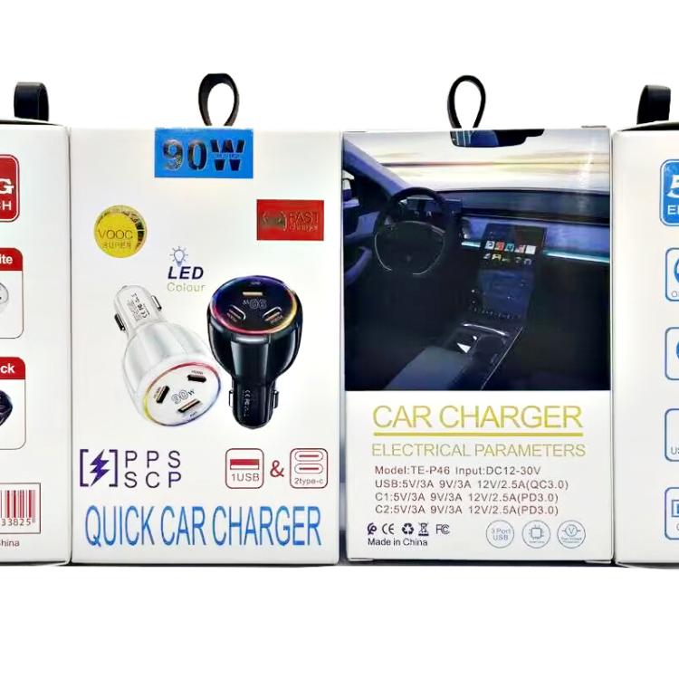 PD30W x 2 and QC 30W Multi Port Car Charger for Mobile phones / Tablets, TE-P46