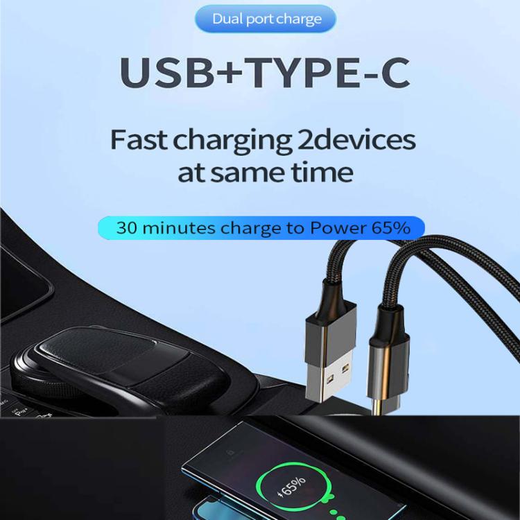 TE-P63 PD45W USB-C+USB 3.0 Multi Compatibility Protocol Car Charger, TE-P63