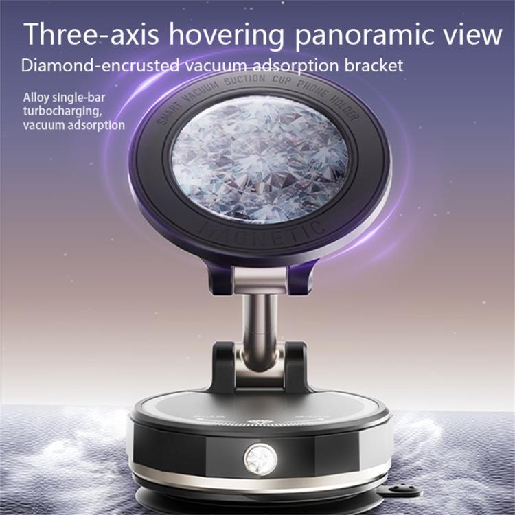 SD17 Rhinestone Epoxy Design Starry Sky Pattern Folding Car Phone Navigation Vacuum Suction Holder, SD17 (Black), SD17 (Blue), SD17 (Purple)