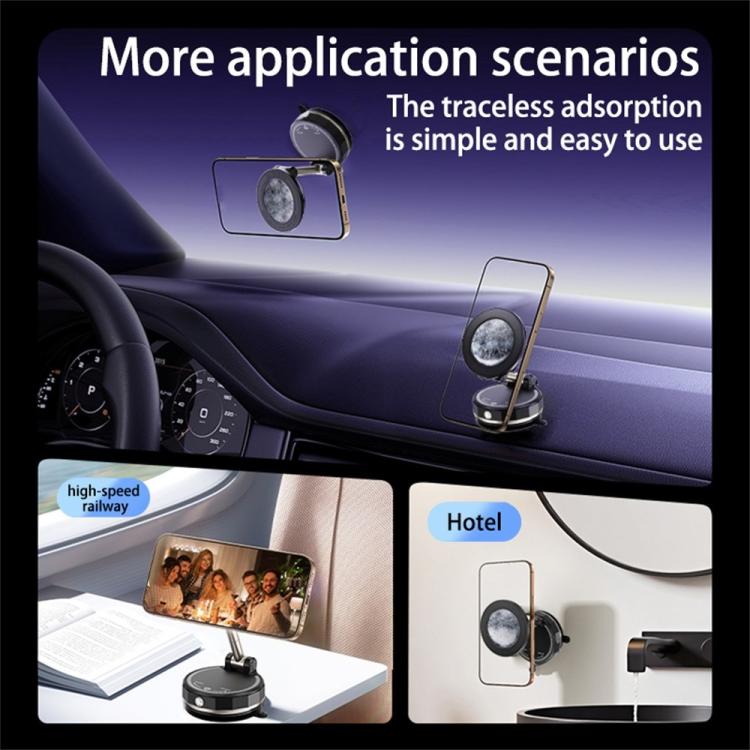 SD17 Rhinestone Epoxy Design Starry Sky Pattern Folding Car Phone Navigation Vacuum Suction Holder, SD17 (Black), SD17 (Blue), SD17 (Purple)