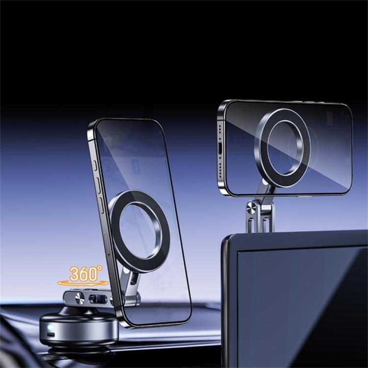 X93 360 Degree Rotation Electric Vacuum Suction Cup Aluminum Alloy Magnetic Car Cellphone Mount, X93 (Black), X93 (Grey)
