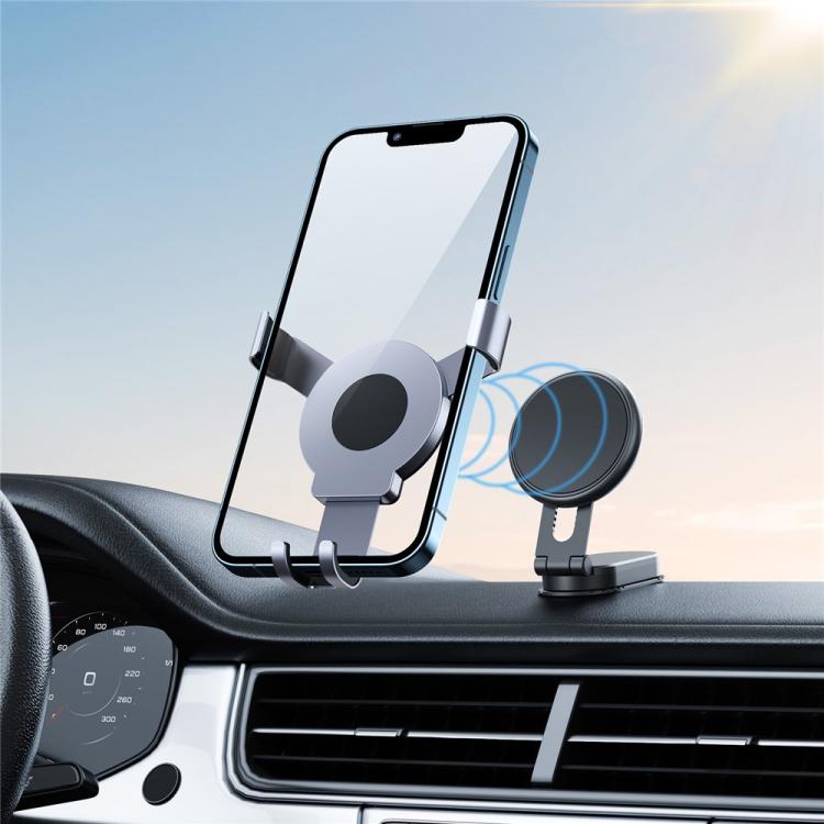 PJ-03 Magnetic Clip Desktop Phone Holder Car Gravity Mount Aluminum Alloy Phone Stand
