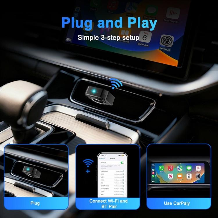 M32 CarPlay / Android Auto Vehicles Wired to Wireless Converter 2 in 1 AI Box Wireless Car Adapter, M32