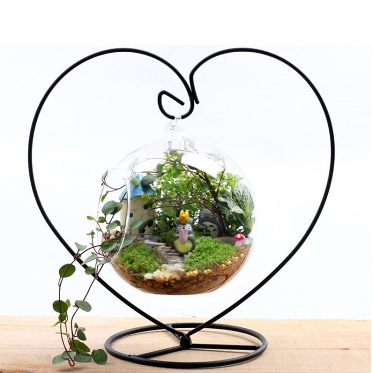 Heart-shaped Flower Stand Iron Frame Micro Landscape Ecological Bottle Shelf, Micro Landscape Shelf