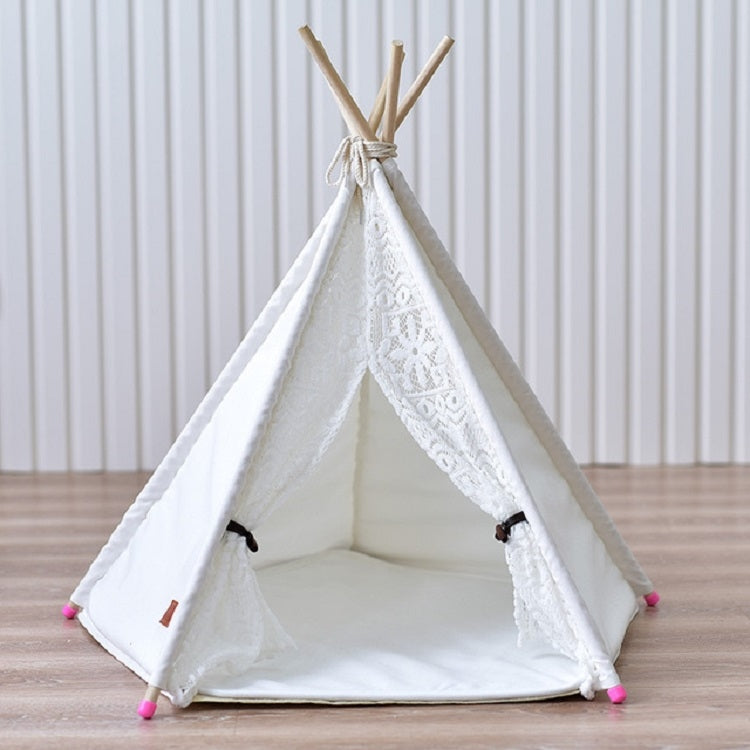 Removable and Washable Canvas Fabric Pet Nest Pet Tent, 40x40x50 cm Spiked Lace (without Pad), 50x50x60 cm Spiked Lace (without Pad), 60x60x70cm Spiked Lace (without Pad), 40x40x50 cm Spiked Lace (with Pad), 50x50x60 cm Spiked Lace (with Pad)          ...