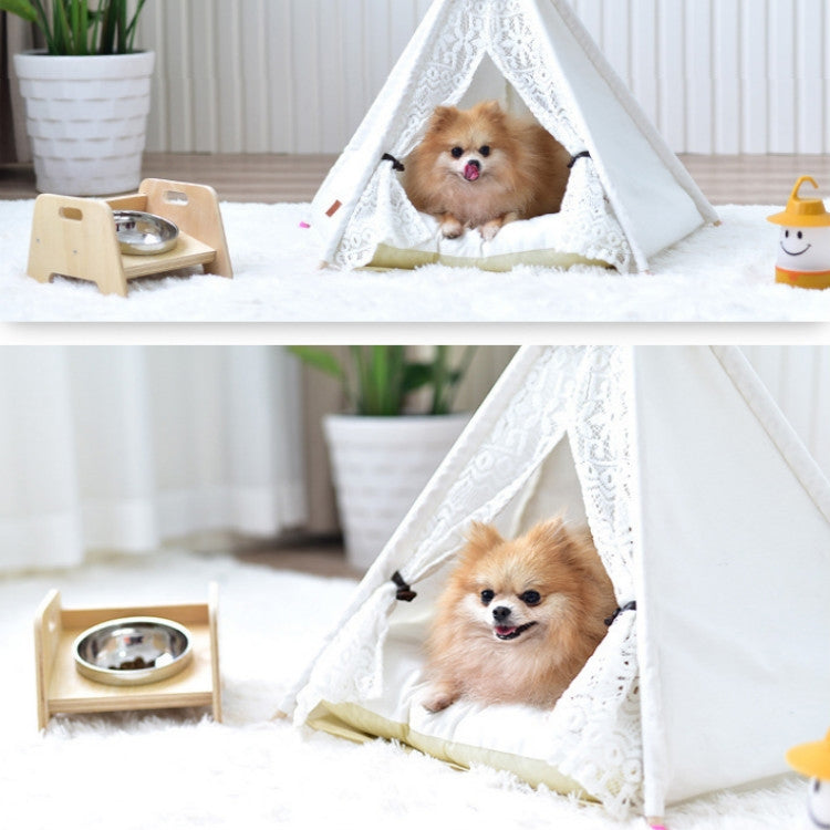 Removable and Washable Canvas Fabric Pet Nest Pet Tent, 40x40x50 cm Spiked Lace (without Pad), 50x50x60 cm Spiked Lace (without Pad), 60x60x70cm Spiked Lace (without Pad), 40x40x50 cm Spiked Lace (with Pad), 50x50x60 cm Spiked Lace (with Pad)          ...