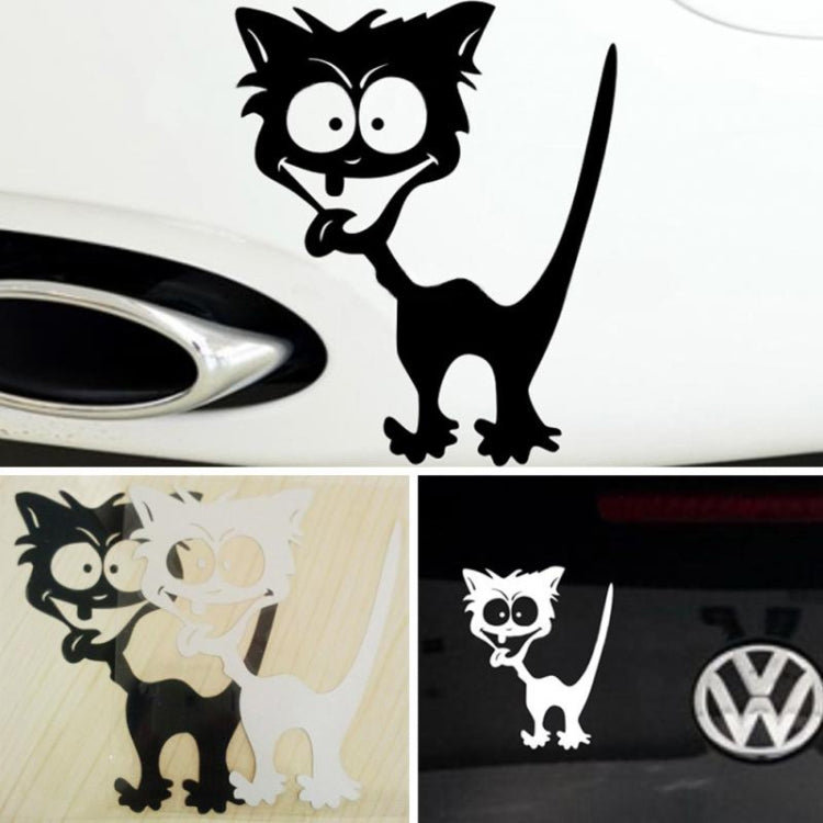 10 PCS Cat Pattern Car Styling Sticker Reflective Waterproof Vinyl Funny Car Sticker, Size: 13×11cm, Cat  13×11cm