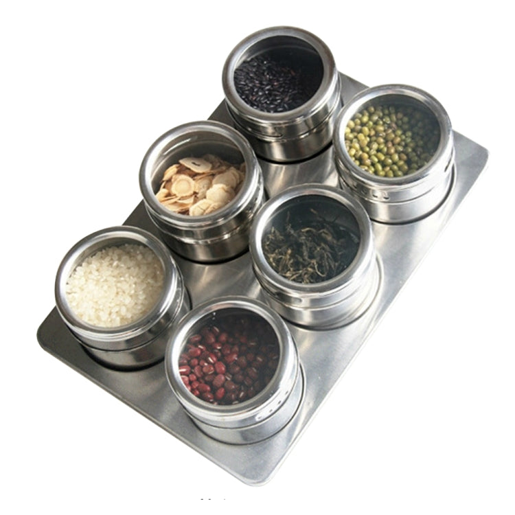 6 in 1 Kitchen Stainless Steel Salt Condiment Set Spice Jars Container Spice Bottles, Stainless Steel Spice Bottles