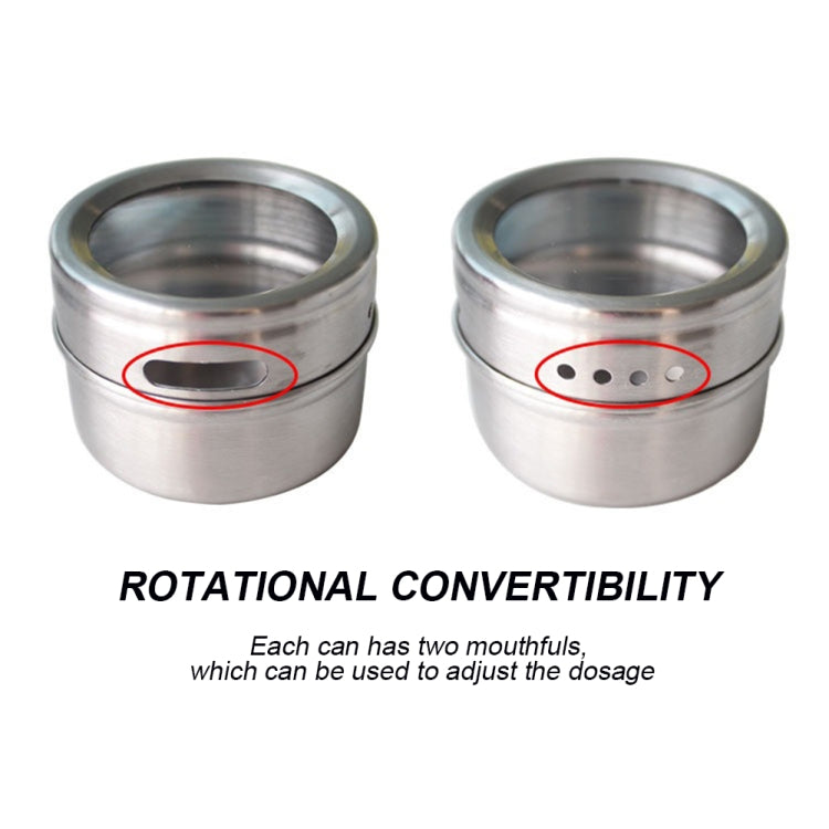 6 in 1 Kitchen Stainless Steel Salt Condiment Set Spice Jars Container Spice Bottles, Stainless Steel Spice Bottles