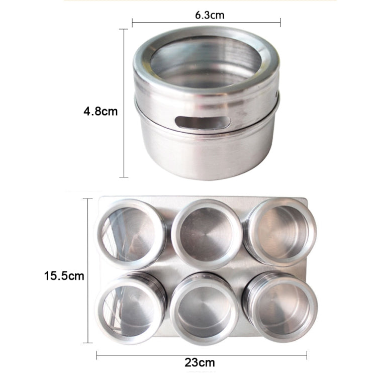 6 in 1 Kitchen Stainless Steel Salt Condiment Set Spice Jars Container Spice Bottles, Stainless Steel Spice Bottles