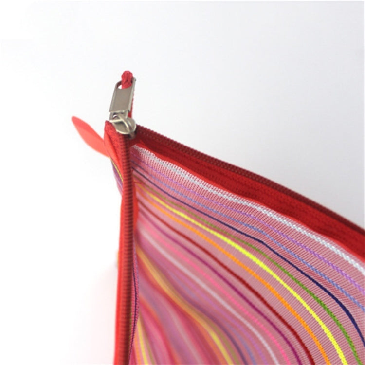 12 PCS Multicolor Plastic A5 Document Zip Up Mesh File Storage Bag, Size: 22x18cm, 22x18cm