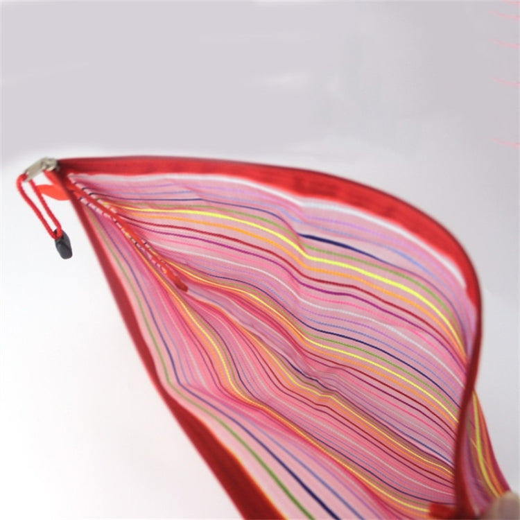 12 PCS Multicolor Plastic A5 Document Zip Up Mesh File Storage Bag, Size: 22x18cm, 22x18cm