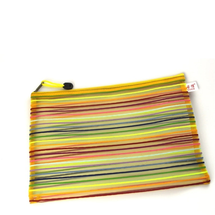 12 PCS Multicolor Plastic A5 Document Zip Up Mesh File Storage Bag, Size: 22x18cm, 22x18cm