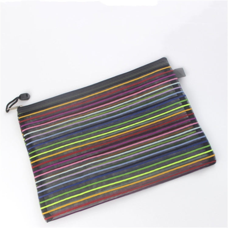 12 PCS Multicolor Plastic A5 Document Zip Up Mesh File Storage Bag, Size: 22x18cm, 22x18cm
