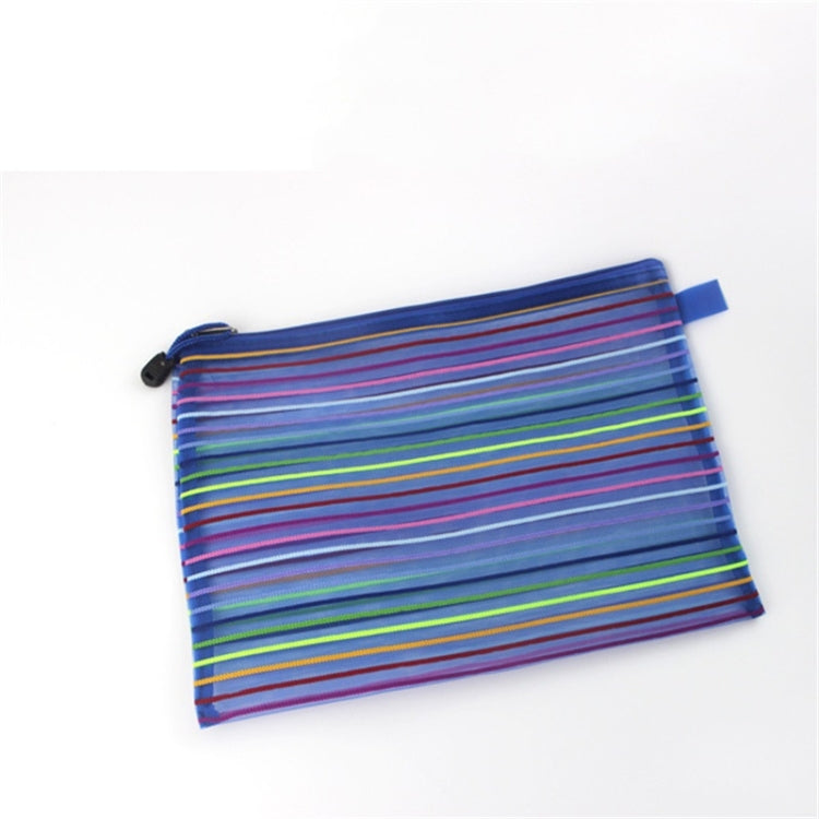 12 PCS Multicolor Plastic A5 Document Zip Up Mesh File Storage Bag, Size: 22x18cm, 22x18cm
