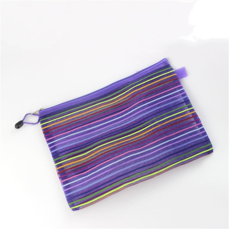 12 PCS Multicolor Plastic A5 Document Zip Up Mesh File Storage Bag, Size: 22x18cm, 22x18cm