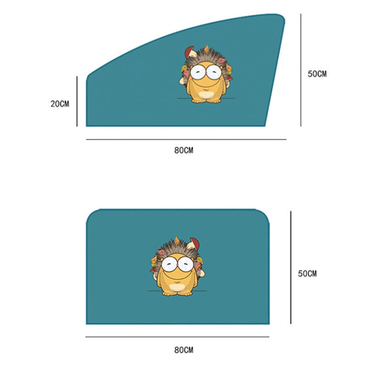 4 PCS / Set Car Window Magnet Sunshade Curtain Heat Insulation Sun Block, 4 PCS / Set (Blue Owl), 4 PCS / Set (Antlers), 4 PCS / Set (Hedgehog), 4 PCS / Set (Kangaroo), 4 PCS / Set (Catman)