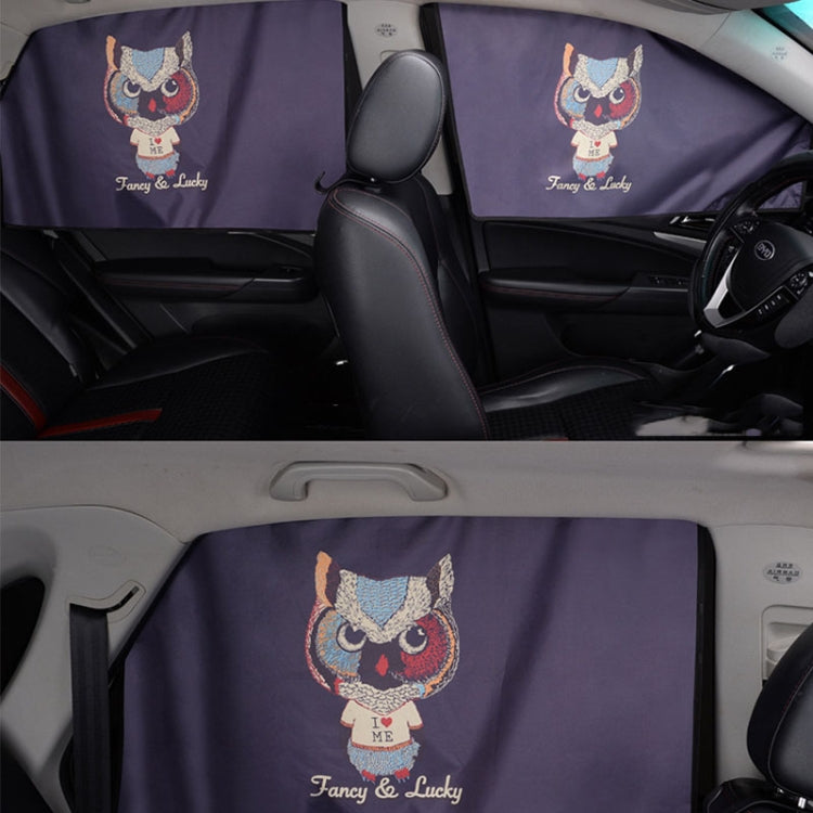 4 PCS / Set Car Window Magnet Sunshade Curtain Heat Insulation Sun Block, 4 PCS / Set (Blue Owl), 4 PCS / Set (Antlers), 4 PCS / Set (Hedgehog), 4 PCS / Set (Kangaroo), 4 PCS / Set (Catman)