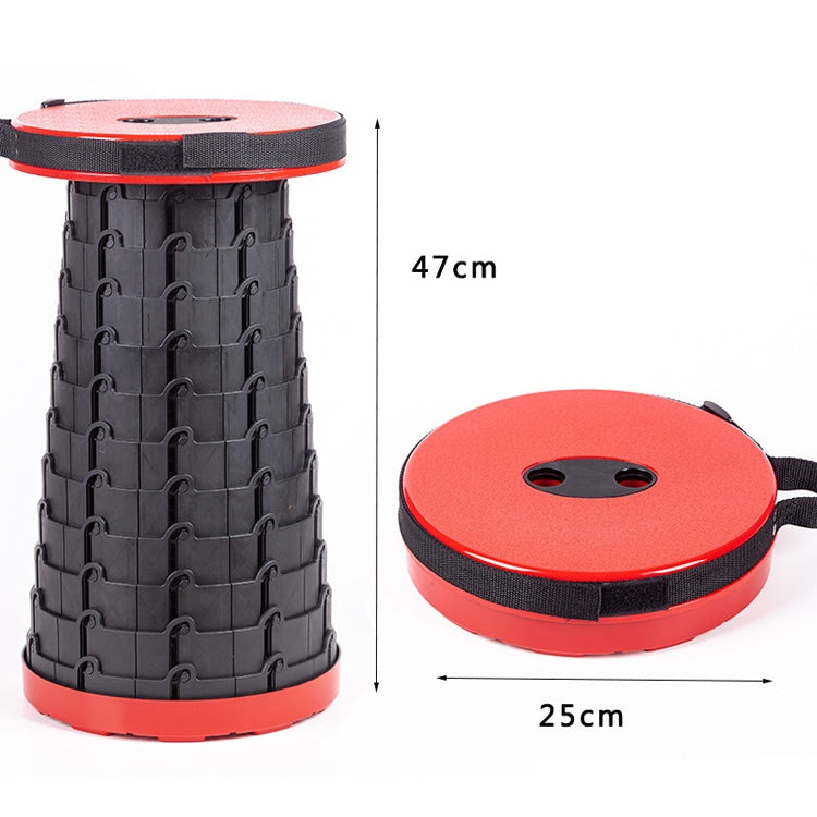 Outdoor Portable Folding Telescopic Plastic Stool Camping Fishing Garden Stool, 47cm(Black), 47cm(Red), 47cm(Yellow)