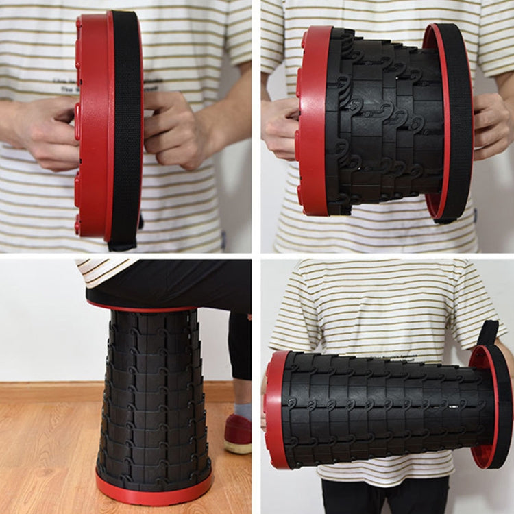 Outdoor Portable Folding Telescopic Plastic Stool Camping Fishing Garden Stool, 47cm(Black), 47cm(Red), 47cm(Yellow)